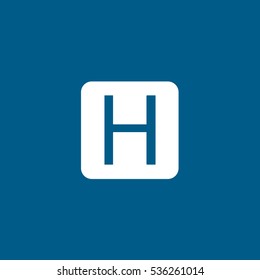 Helipad Flat Icon On Blue Background