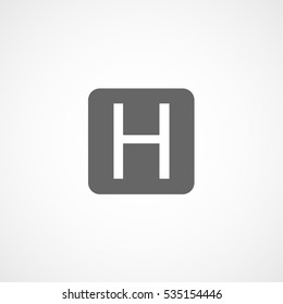 Helipad Flat Icon On White Background