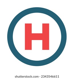 Helipad Glyph Two Color Icon For Personal And Commercial Use.
