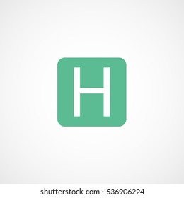 Helipad Green Flat Icon On White Background
