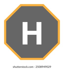 Helipad for Helicopter. Vector Illustration.