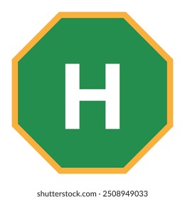 Hélipad pour hélicoptère. Illustration vectorielle.