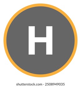 Helipad for Helicopter. Vector Illustration.
