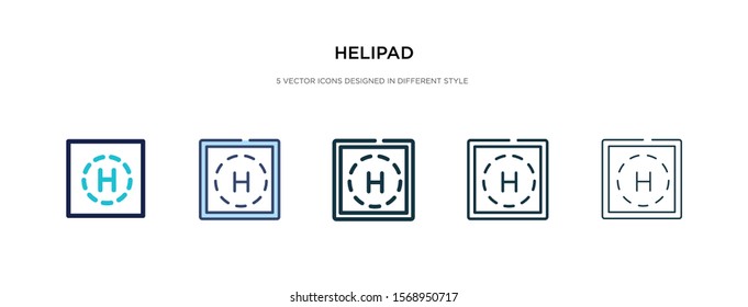helipad icon in different style vector illustration. two colored and black helipad vector icons designed in filled, outline, line and stroke style can be used for web, mobile, ui