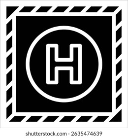 Helipad Icon Element For Design