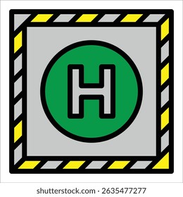 Helipad Icon Element For Design