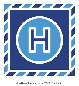 Helipad Icon Element For Design