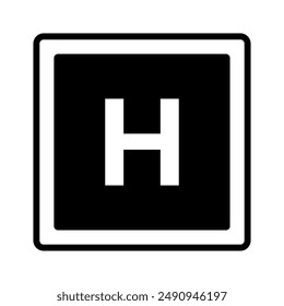 Icono de helipuerto ilustrado en el fondo