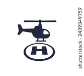 helipad icon, landing area for helicopters