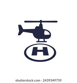 helipad icon, landing area for helicopters