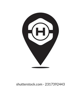 Helipad icon logo vector illustration design template.