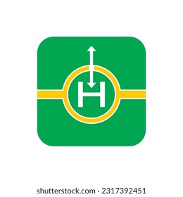 Helipad icon logo vector illustration design template.