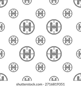 Patrón sin fisuras del icono del helicóptero, almohadilla de aterrizaje del helicóptero, área, plataforma, letra H, ilustración de Arte vectorial