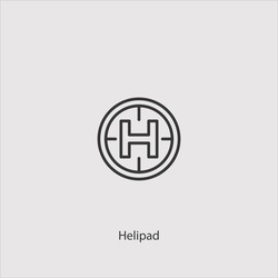 helipad icon vector icon.Editable stroke.linear style sign for use web design and mobile apps,logo.Symbol illustration.Pixel vector graphics - Vector