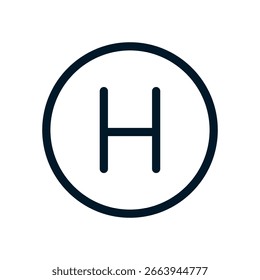 Helipad icon, Vector logo sign, Illustration, shape, design, UX UI icon, editable eps