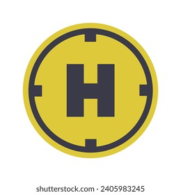 Helipad illustrated on white background