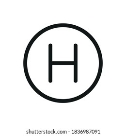 Helipad isolated icon, helicopter landing site vector icon with editable stroke

