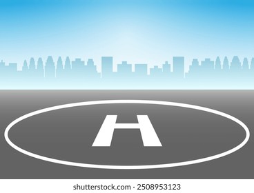 Helipad sur Skyscraper. Hélipad pour hélicoptère. Illustration vectorielle.