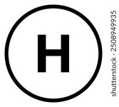 Helipad Sign Symbol. Helipad for Helicopter. Vector Illustration.