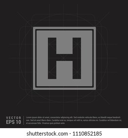 Helipad simple flat icon - Black Creative Background - Free vector icon