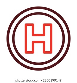 Helipad Thick Line Two Color Icons For Personal And Commercial Use.
