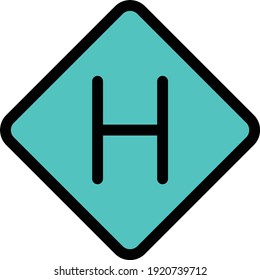 helipad vector colour line icon