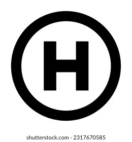 Helipad Vector Glyph Icon For Personal And Commercial Use.
