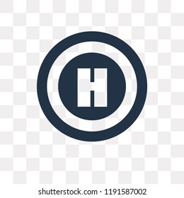 Helipad vector icon isolated on transparent background, Helipad transparency concept can be used web and mobile