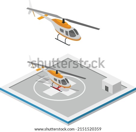 Helipad vector illustration. helicopter trip