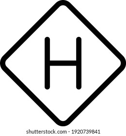 icono de línea delgada del vector helipad
