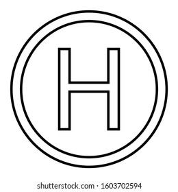Helipad in white color vector, Air to Ground Rescue Services Concept Design