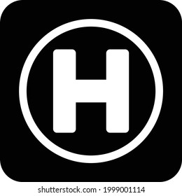 helipd vector glyph flat icon