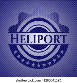 Heliport badge with jean texture