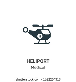 Heliport glyph icon vector on white background. Flat vector heliport icon symbol sign from modern medical collection for mobile concept and web apps design.