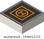 A heliport, isolated vector illustration.