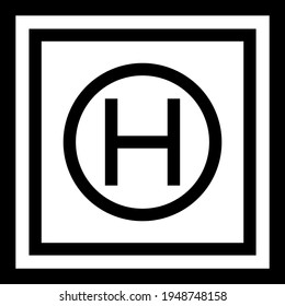 A heliport isolated vector illustration.