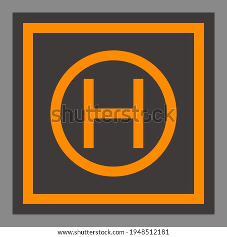 A heliport, isolated vector illustration.