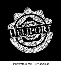 Heliport on blackboard