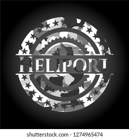 Heliport on grey camo texture