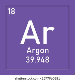 Helium (Ar) periodic table element chemistry symbol. Inert gas with various industrial uses, such as in cryogenics, welding, and as a lifting gas in balloons and airships.