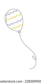 Helium balloon flat icon Children toy or decoration. Vector illustration