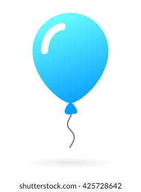 Helium balloon icon vector illustration isolated on white background. Blue balloon icon. Rubber balloon icon. Balloon icon clip art.