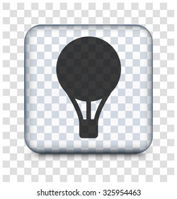 Helium Balloon on Transparent Square Button