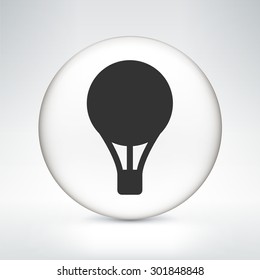 Helium Balloon on White Round Button