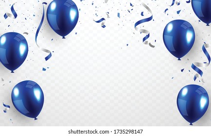 Helium balloon, realistic blue 3D design For decorating festivals, festivals-parties.
