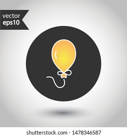 Helium balloon sign. Balloon vector icon. Air ball flat symbol. EPS 10. Round icon design