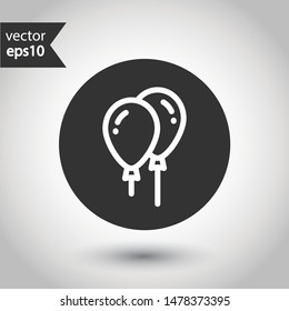 Helium balloon sign. Balloon vector icon. Air ball flat symbol.  EPS 10. Round icon design