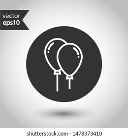 Helium balloon sign. Balloon vector icon. Air ball flat symbol.  EPS 10. Round icon design