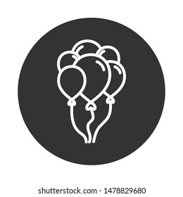Helium balloon sign. Balloon vector icon. Air ball flat symbol. EPS 10. Round icon design