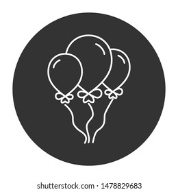 Helium balloon sign. Balloon vector icon. Air ball flat symbol. EPS 10. Round icon design